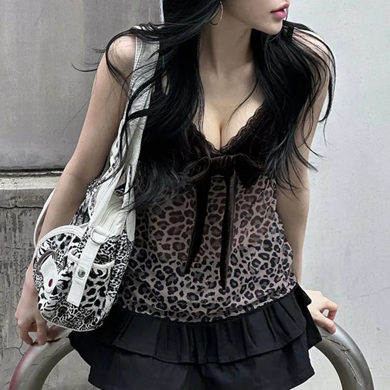 Leopard Mesh Crop T… - image