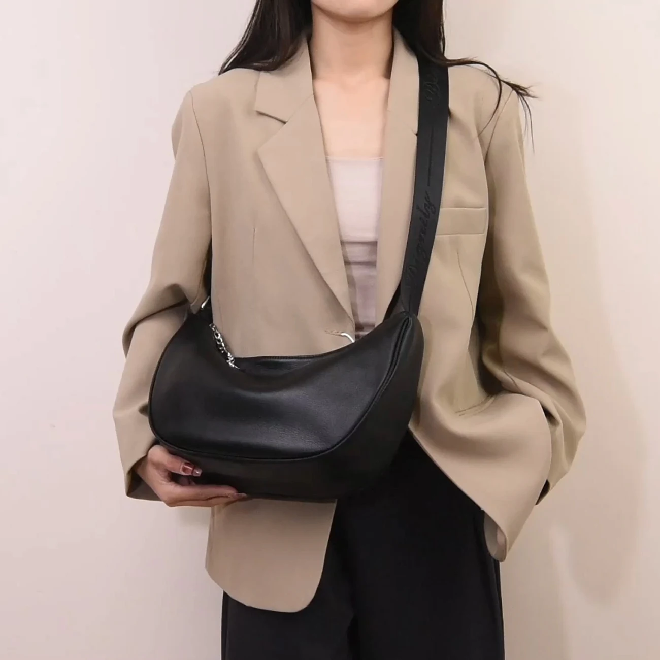 Women's Genuine Leather white Shoulder Bag classic Large Capacity Vintage Crossbody Casual Hobos saddle Bag for Female