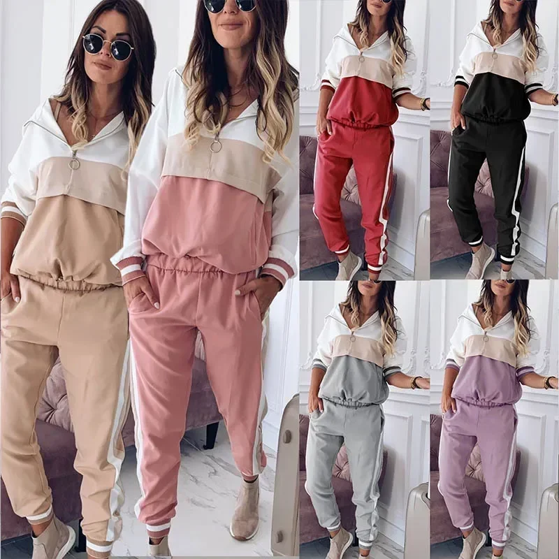 Hooded Jackets 2 Piece Set Women Clothes Autumn Winter Top And Sporting Pants Sweat Suit Two Piece Vocation Outfit Matching Sets