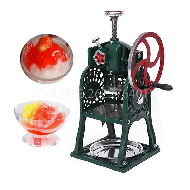 High Quality Manual Snow Ice Shaver Machine Hand Crack Ice Crusher Maker Heavy Duty Iron Shaved Ice Maker Snow Ice Shaving Maker