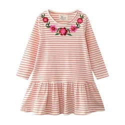 Jumping Meters 2-7T Princess Girls Dresses Bag Print Party Kids Girls Costume Autumn Winter Toddler Frocks Clothing