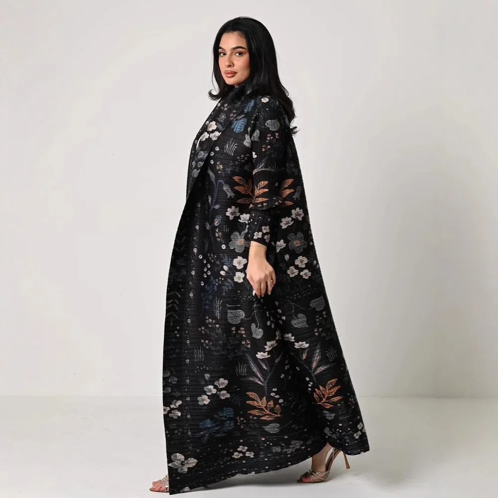 Abaya luksusowa plisowana suknia w stylu Miyake geometryczna plisowana Origami elegancka suknia wieczorowa nieprzezroczysta szyfonowa Plus rozmiar 55 cali