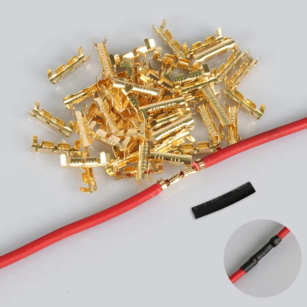 U-Shaped Electrical Wire Connectors Set Crimp Terminals Block for Fast Wiring Cable Lock 0.5-1.5mm² with Heat Shrink Tube Kits