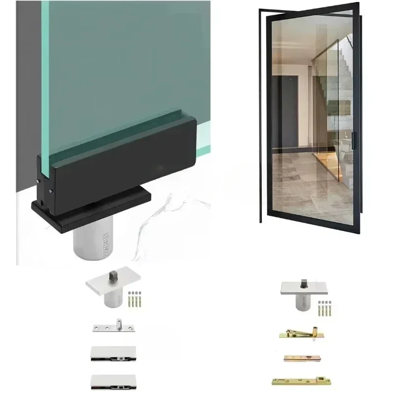 120Kg Heavy 360 Degrees Revolving Glass Door Pivot Hinge Floor Top Mount Soft Self Closing Quarter Stop Commercial Residential