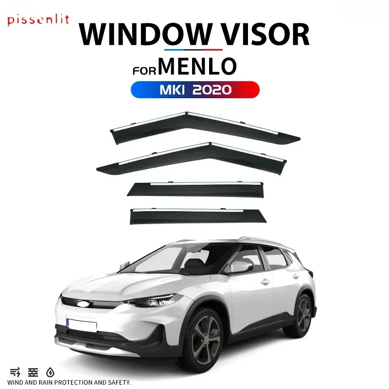 For Chevrolet MENLO 2020-2024 Accessories Weathershie Car Rain Shield Deflectors Awning Trim Cover Exterior Rain Giards Cover