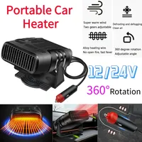 NEW 12V/24V Portable Car Heater Car Heater Fan 2IN1 Cooling Heating Auto Windshield Defroster Car Anti-Fog Heater Dryer 360°