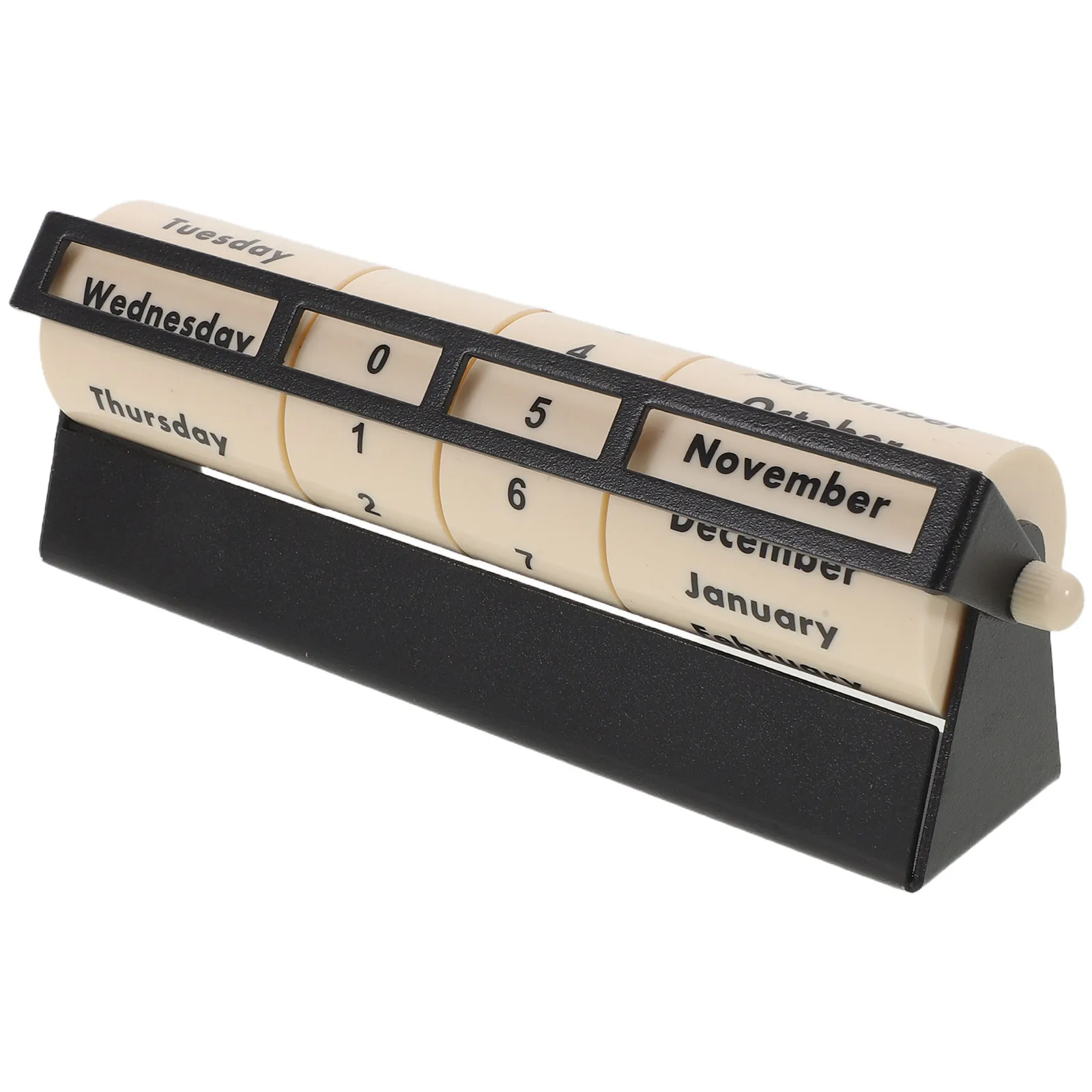 Rotating Perpetual Calendar Wheel Unique Manual Metal Desk Calendar Decorative Office Reception Counter Workspace Productivity