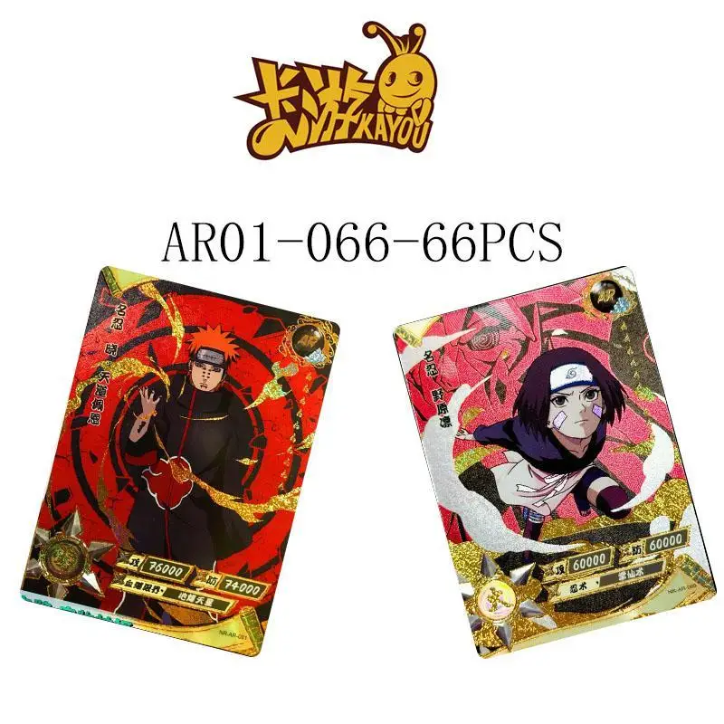 Ar66Pcs/set Kayou Naruto Jiraiya Konan Anime Characters Bronzing Rare Collection Flash Card Cartoon Game Toy Card Christmas Gift