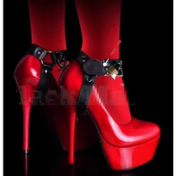 BDSM high-heeled shoes with lock strap foot restriction sexual restraint adult products female sex toys