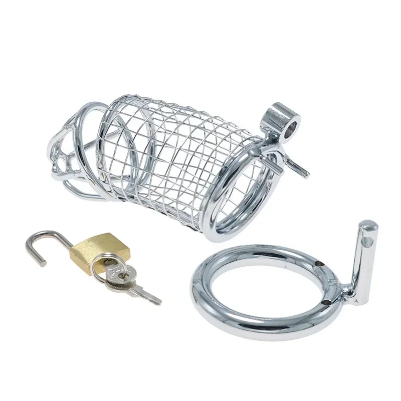 Nieuwe Metalen Kuisheidskooi Mannelijke Cock Cage Penis Ring Slave Bondage SM Sissy Gay Kuisheidsapparaten Adult Sex Toys Voor Mannen