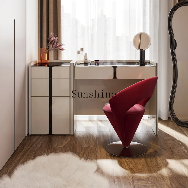 

Italian light luxury bedroom makeup table chest integrated modern simplicity high sense