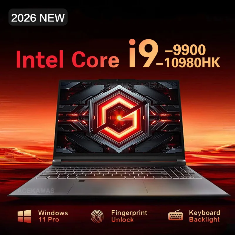 15.6" Laptop Computer Intel Core I9 10980HK 9900 Windows 11 16GB RAM 1TB 2TB SSD Portable Gaming Laptops Computer Notebook PC