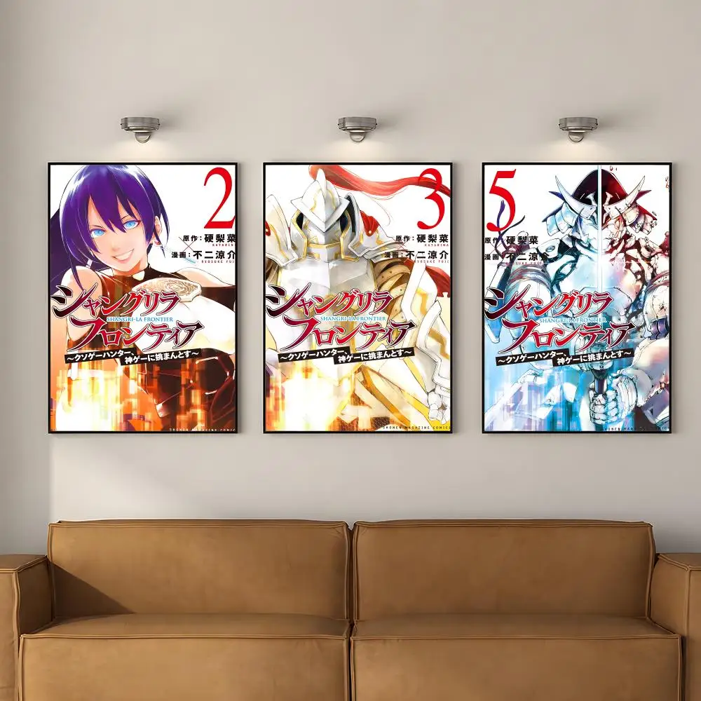 Anime S-Shangri-La F-Frontier Sunraku Poster PP Self Adhesive Decorative Poster Waterproof Waterproof for Apartment Bedroom