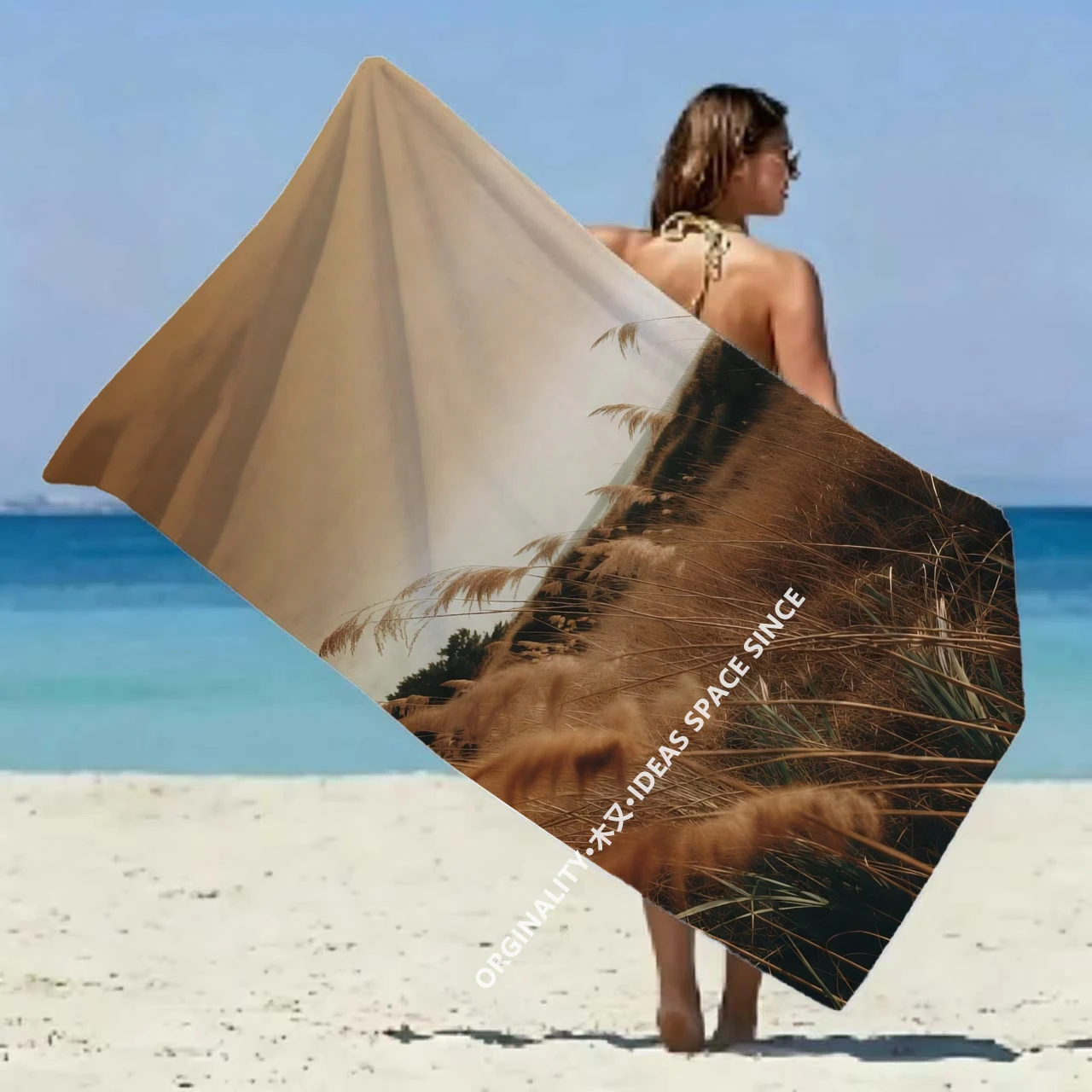 

Bohemian Pampas Beach Towel Patterned Sunscreen And Windproof Suitable For Swimming Pool Camping Travel Blanket
