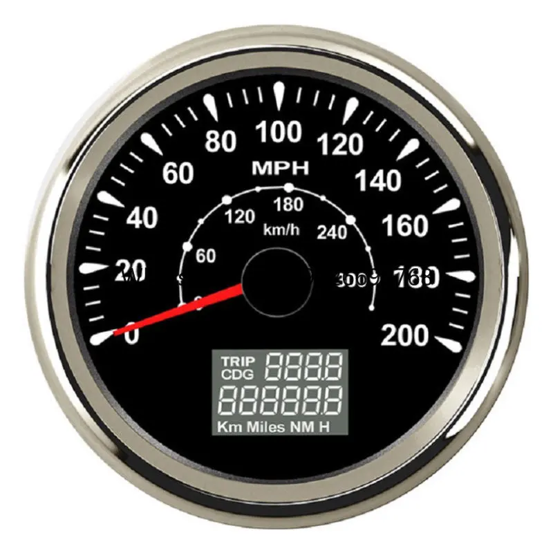 85mm High Quality Universal Car VDO 0~200 Kmh Mph Electric Gps Speedometer with Odometer