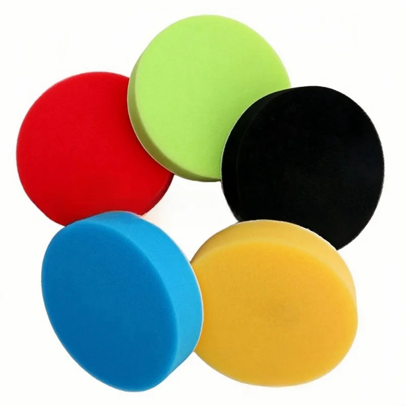 

5pcs 3/4/5/6/7 Inches Car Round Flat Polishing Wheel Foam Buffing Sanding Pad Disc Sponge Grinding Pads