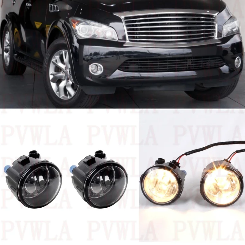 Front Bunper Fog Lamp Lights With Halogen Bulbs 261508990B For Infiniti QX56 2011 2012 2013