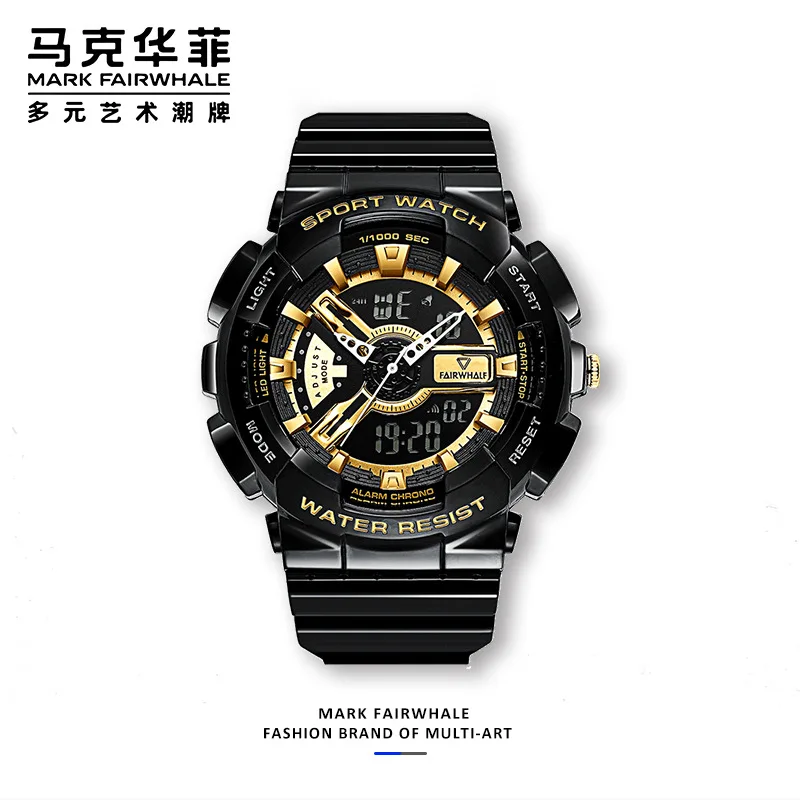 

Mark Fairwhale Brand Watch Classic Fashion Movement Black Samurai Watch Men's Sports Trend Student Electronic Watch FW-4300