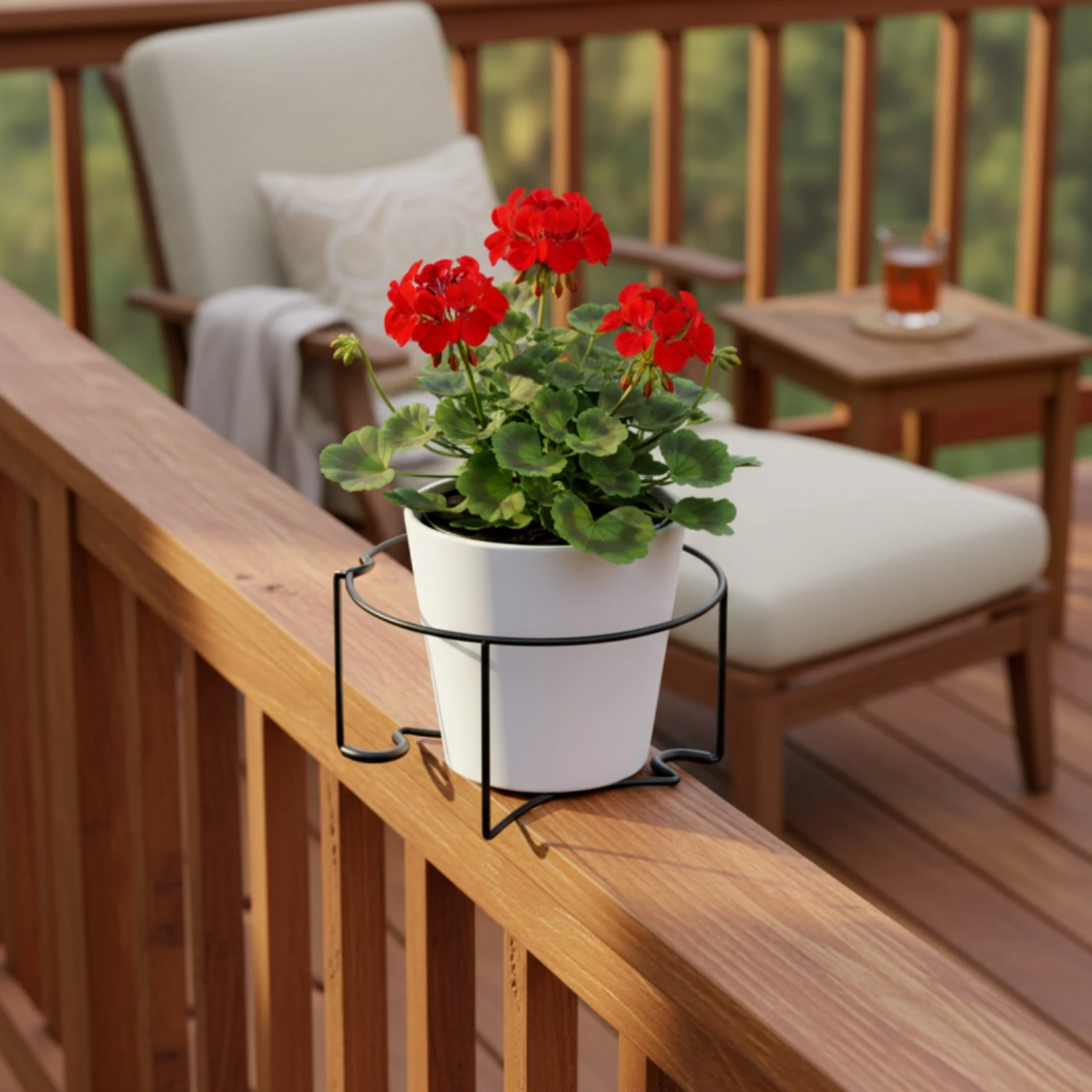 Railing Planter Hanger Hanging Railing Plant Hanger Flower Pot Holder Metal Balcony Plant Holder Black for Apartment Dwellers