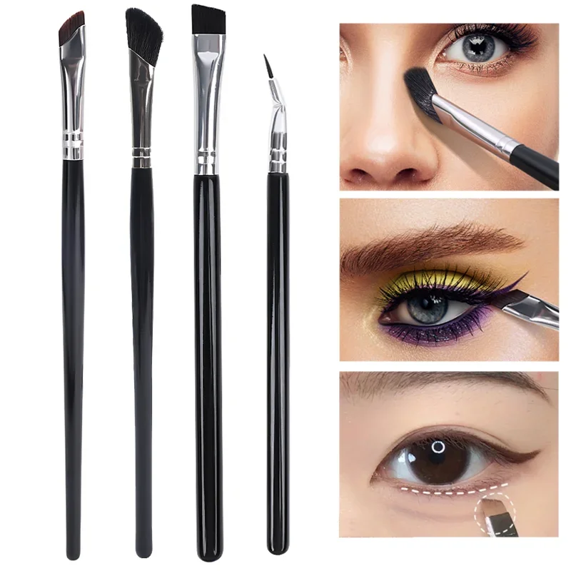 Professional Eyebrow Eyeliner แปรงนุ่มมุมแบนพัดลมรูปร่างจมูก Contour Eyes แปรงแต่งหน้าความงามเครื่องสําอางค์เครื่องมือ