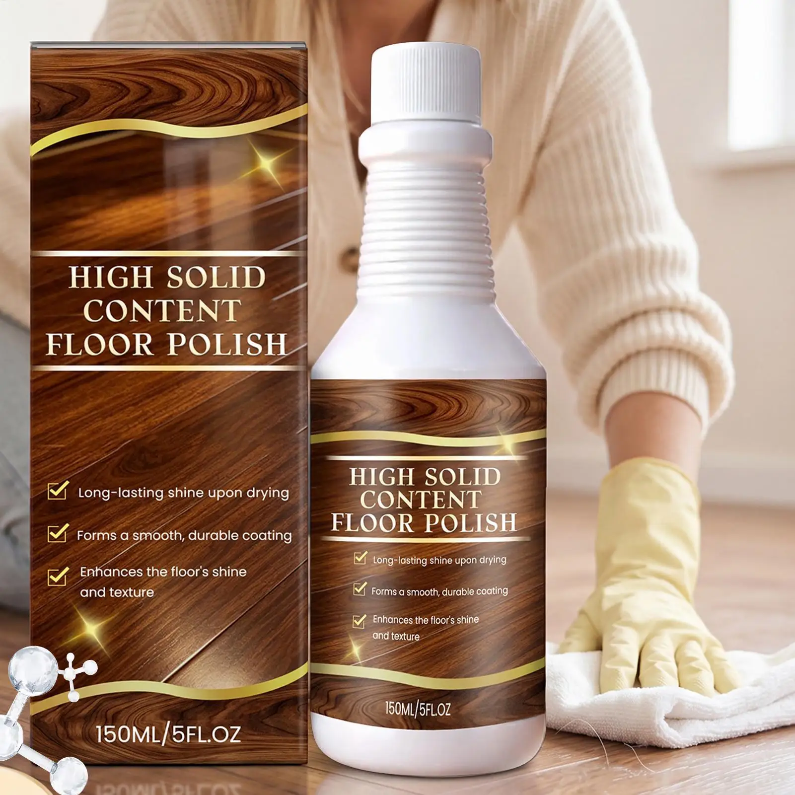 150ml Floor Care Agent Wooden Floor Restorer Scratch Repair Long-Lasting Gloss Protective Coating for Wood Floors