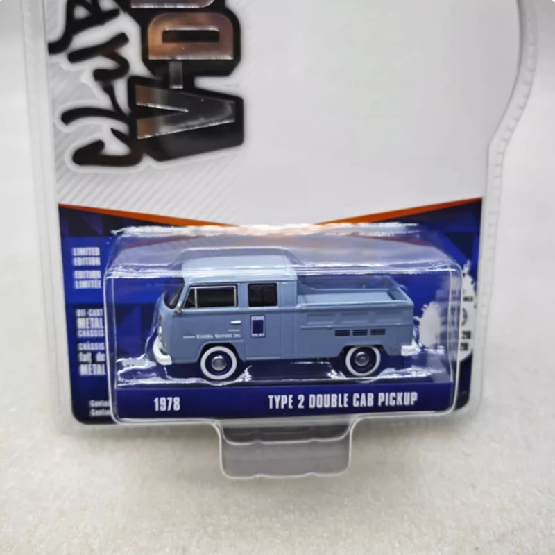 

Greenlight 1/64 1978 ТИП 2 T2 Пикап с двойной кабиной, модель автомобиля из сплава, статическая коллекция, украшенные праздничные подарки, игрушки