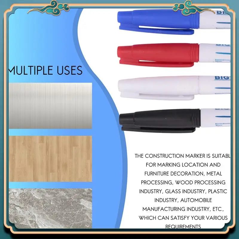 (New)-4 Pcs Deep Reach Markers Long Nose Marker Waterproof Deep Hole Marker 30 Mm Reach Permanent Markers, 4 Colors