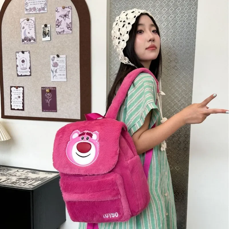 2024 New Sanrio Hello Kitty Plush Backpack Kawaii Cartoon Animation Girls Bag Cute Large Capacity Cinnamoroll Pattern School Bag