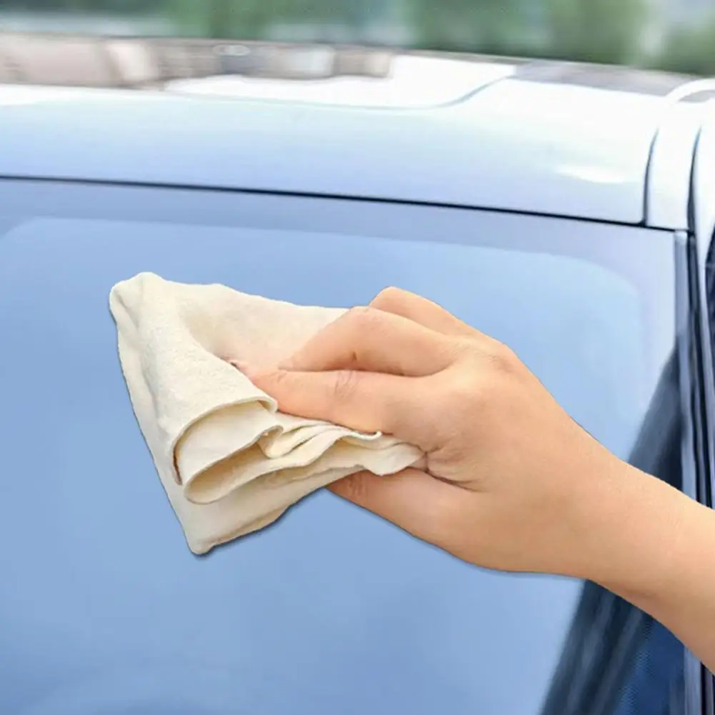 Natural Deerskin Leather Clean Cloth Car Home Washing Care Quick Dry Cleaning Towel Glass Drying Rags Car Detailing Cleaning Rag