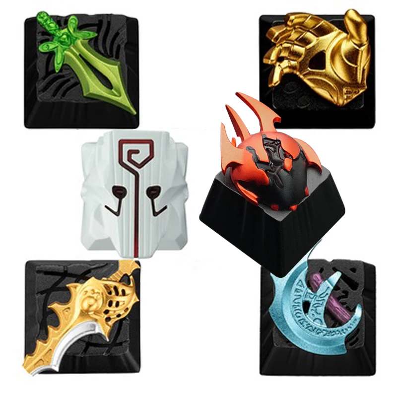 3D Metal Keycaps Mechanical Keyboard Gaming Keycap For DOTA2 Gateron Cherry Mx Switches Key Cap Custom Backlight Keycaps Gifts