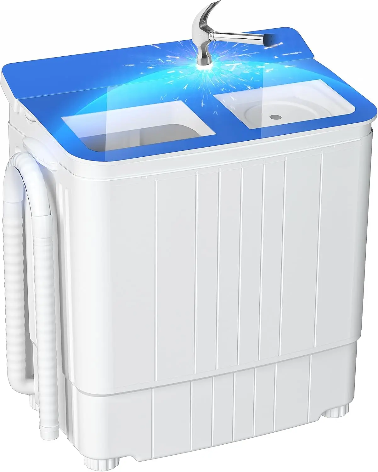 Portable and Dryer, 17.6 lbs Mini Small Washing Machine Combo with Spin Dryer, Compact Twin Tub Laundry Washer