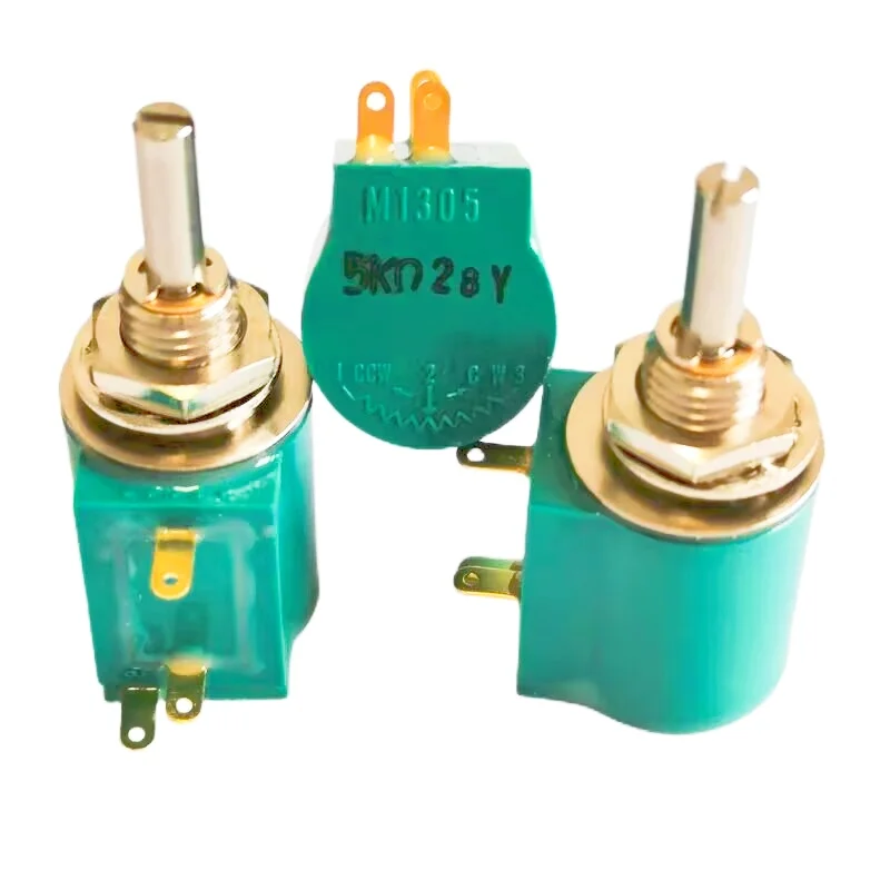1pcs，5-turn potentiometer，M1305 1K  2K  5K 10K，Shaft length 16mm, shaft diameter 3mm，printing machine potentiometer