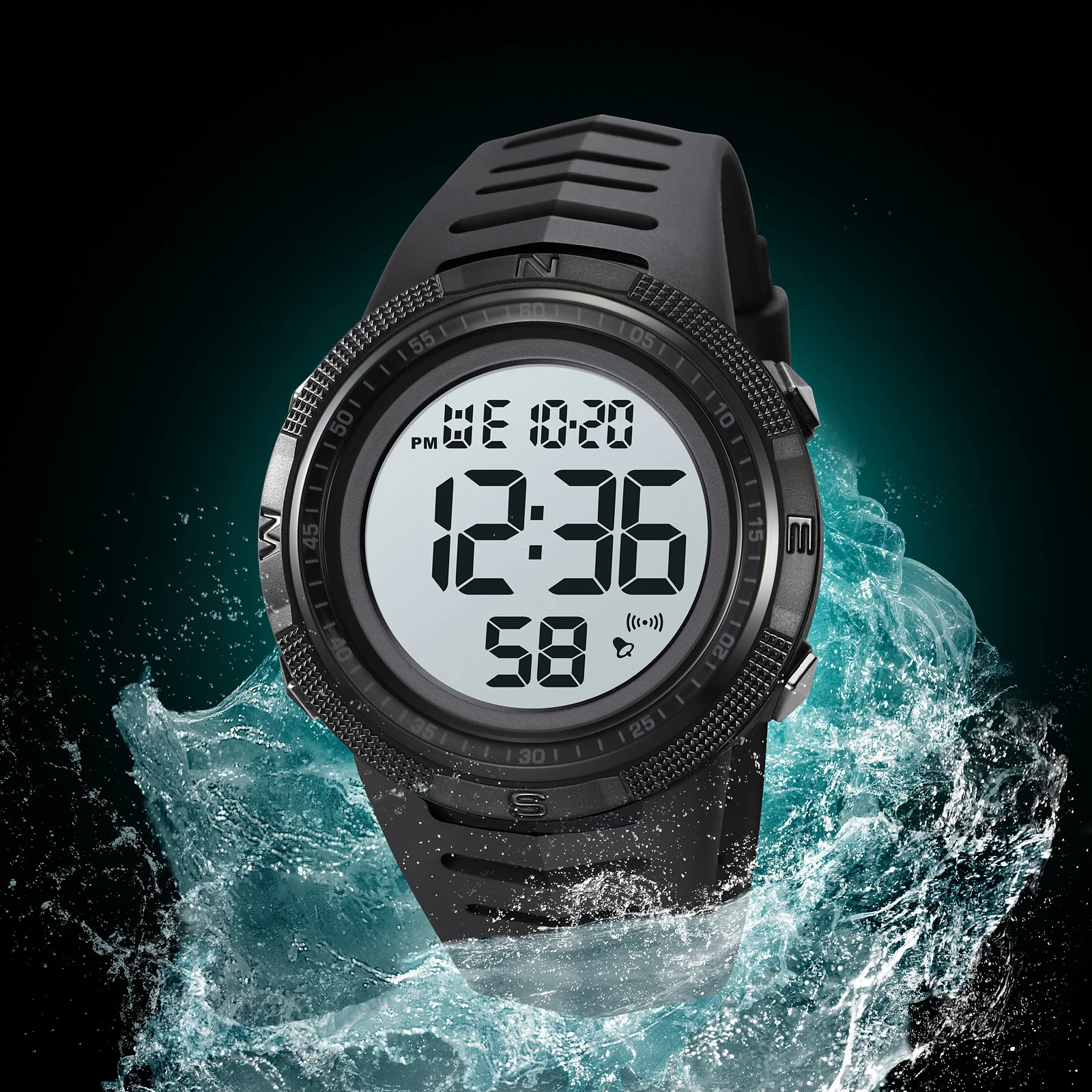 SKMEI Electronic Watches Men's Countdown Back Light Digital Sport Watch For Men Mens 50m Waterproof 4 Alarms Wristwatches