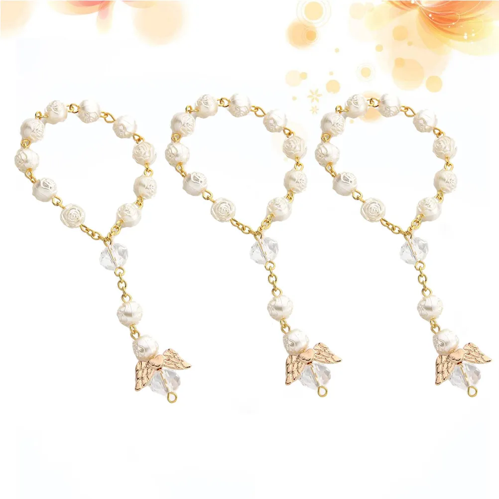 12Pcs Acrylic Bracelet Alloy Material Rose Shape Beads Light Comfortable Perfect Gift for Friends Travel Party Love Angel Wings