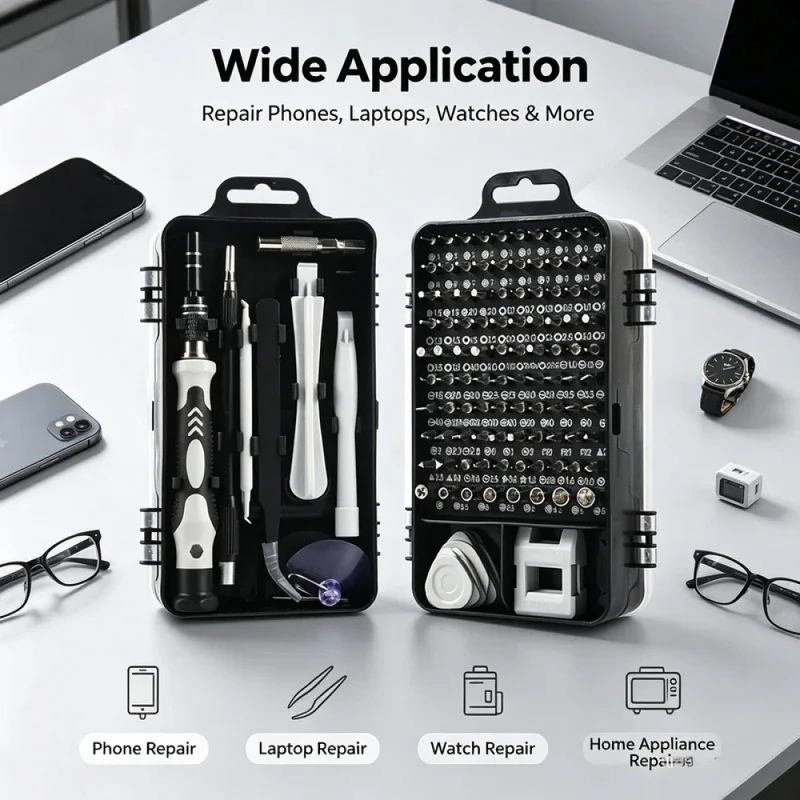 115 in Grey 1 Precision Screwdriver Set Magnetic Repair Tools Kit for Computer Laptop Phone MacBook Household Repairs