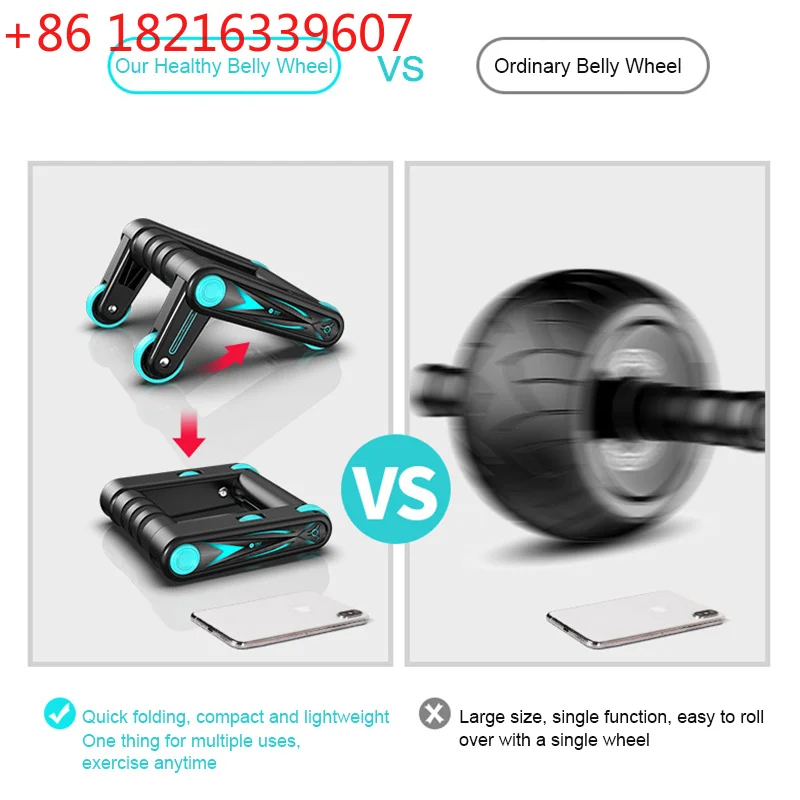YAO Multifunctional Foldable Abdominal Wheel Men's Fitness Equipment Roll up Abdominal Wheel Women's Push up Stand