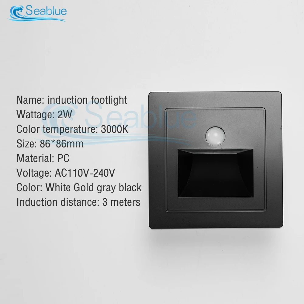 PIR Motion Detector Light Sensor Switch AC 110V-240V Smart Infrared Human Induction Step Lamp Embedded Corridor Stair LED Light