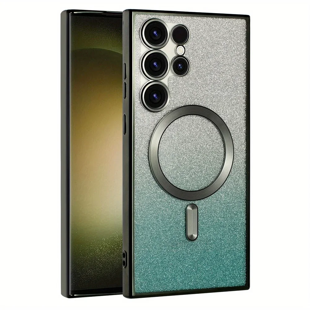 Glitzer-Magnet-Hülle für Samsung Galaxy S25 Ultra S24 FE S23 S22 S21 S26 Plus A56 A36 A17 Kabellose Glänzende Weiche Galvanisierte Abdeckung – Detail 7