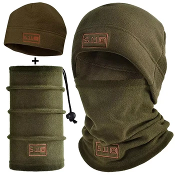New Tactical Fleece Hat&Scarf Set Thermal Head Cover Winter ...