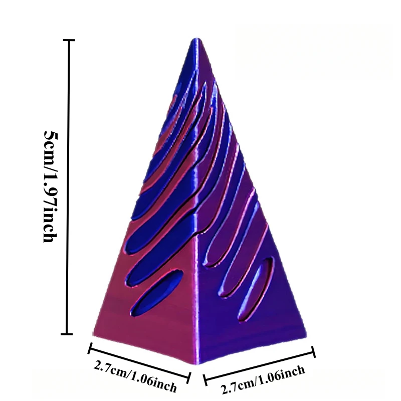 New 3D Printed Spiral Cone Toy Impossible Pyramid Passthrough Sculpture Pass Through Pyramid Fidget Mini Vortex Thread Illusion