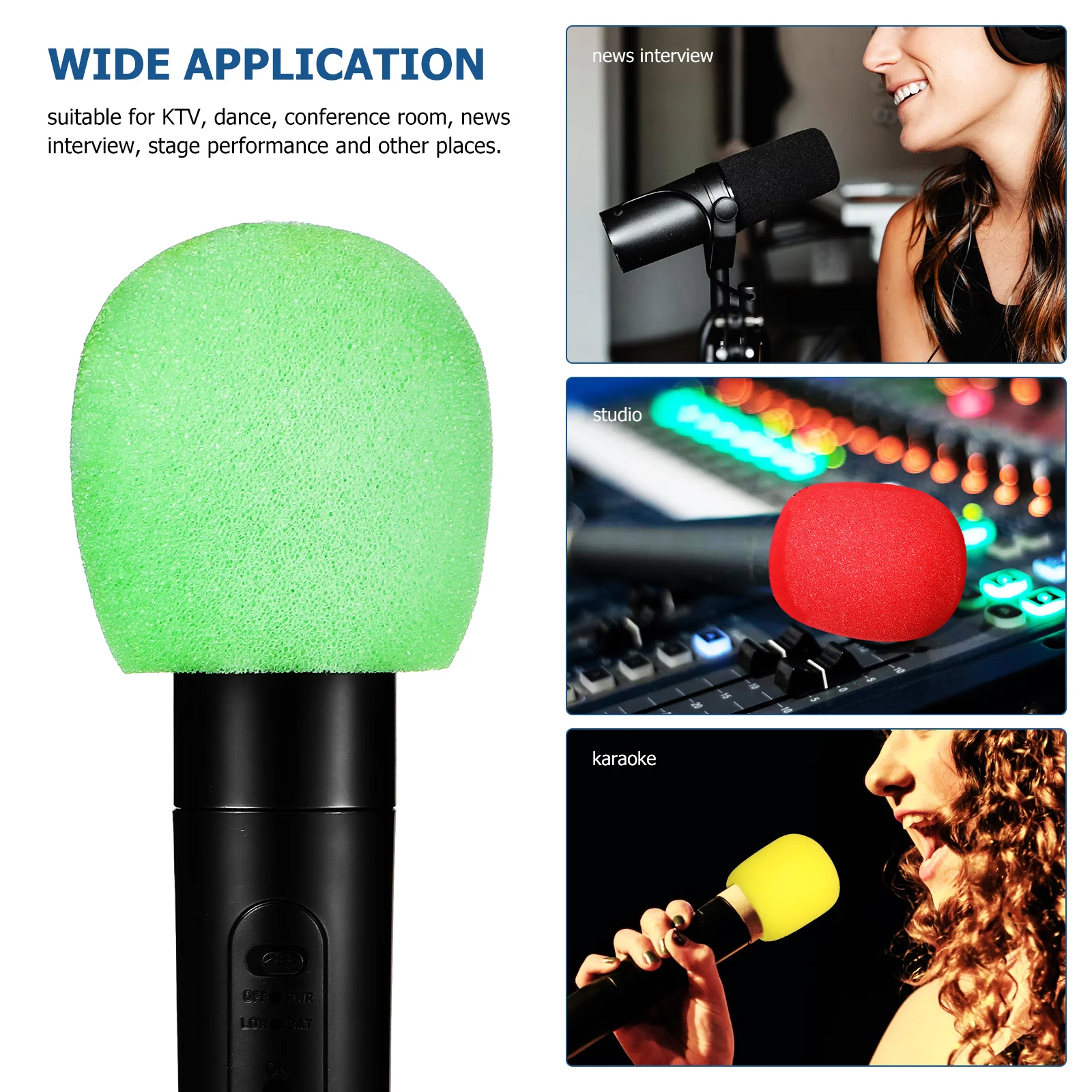 

32Pcs Thick Sponge Microphone Covers Windscreen Protectors for Handheld Mics Ideal for Bars Dance Parties Studio Recording