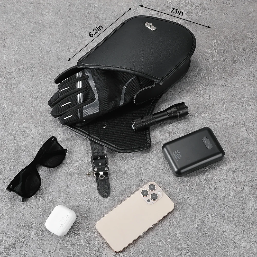 حقيبة جانبية عالمية للدراجات النارية من جلد البولي يوريثان حقيبة تخزين أدوات صغيرة 2.5L لـ Sportster 883 1200 Softail Dyna Vulcan Rebel 300