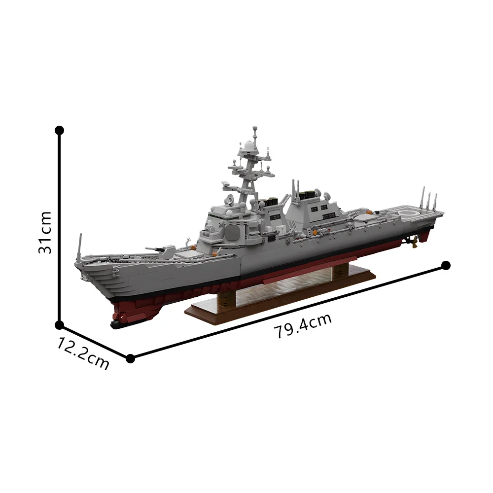 

Gobricks MOC Arleigh Burke class destroyer Flight I Building Blocks Model US Naval Military Destroyer Bricks Assembly Toys Gifts