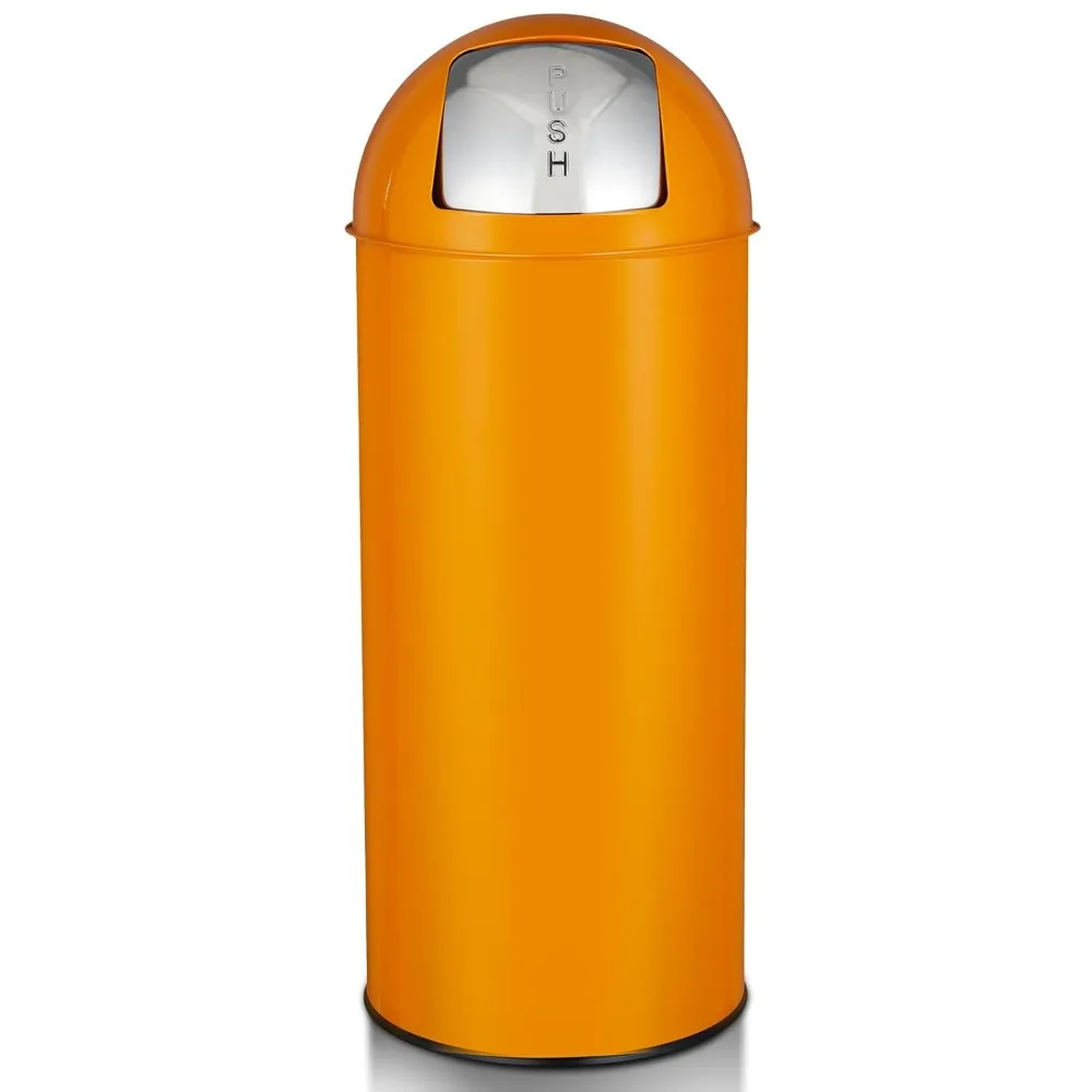 

17 Gal / 65L Push Lid Trash Can Commercial Grade Heavy Duty Tall Commercial Trash Can Brushed Stainless Steel for Outdoor | Kitc
