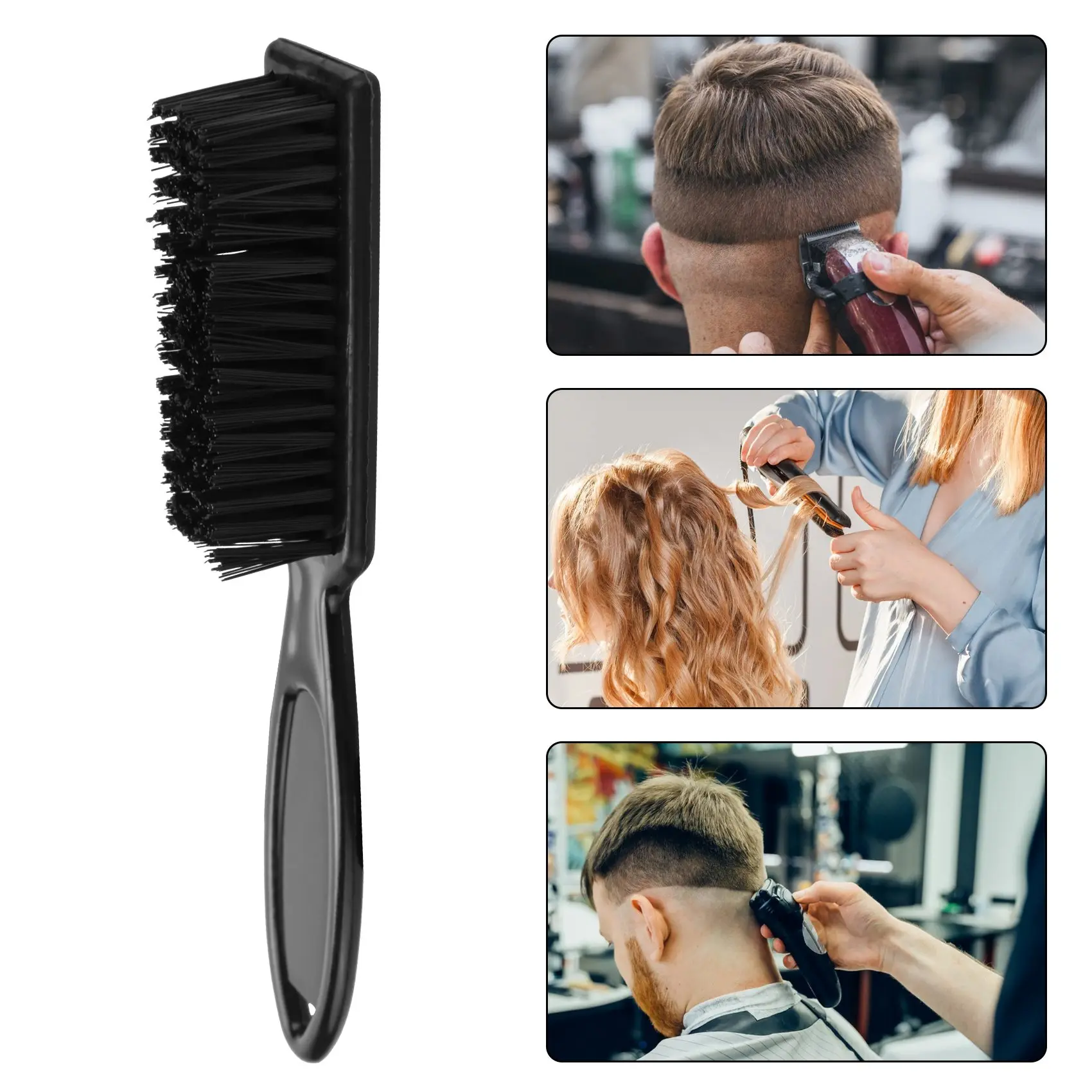 

~Top Rated 3Pcs Fade Brush Comb Scissors Cleaning Brush Barber Shop Skin Fade Vintage Oil Head Shape Carving Cleaning Brush