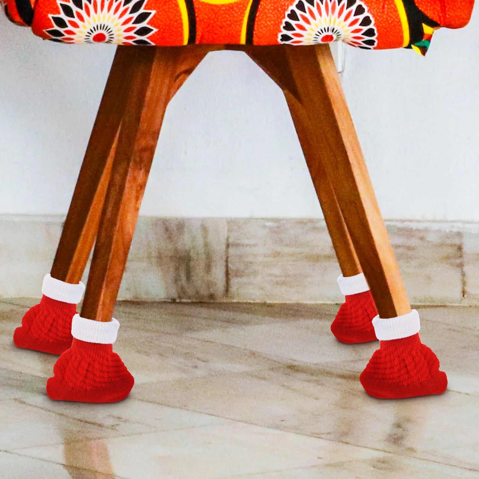 

16pcs Chair Leg Socks Fabric Christmas Table Feet Covers Holiday Home Decor Santa Claus Chair Feet Shoes Furniture Leg