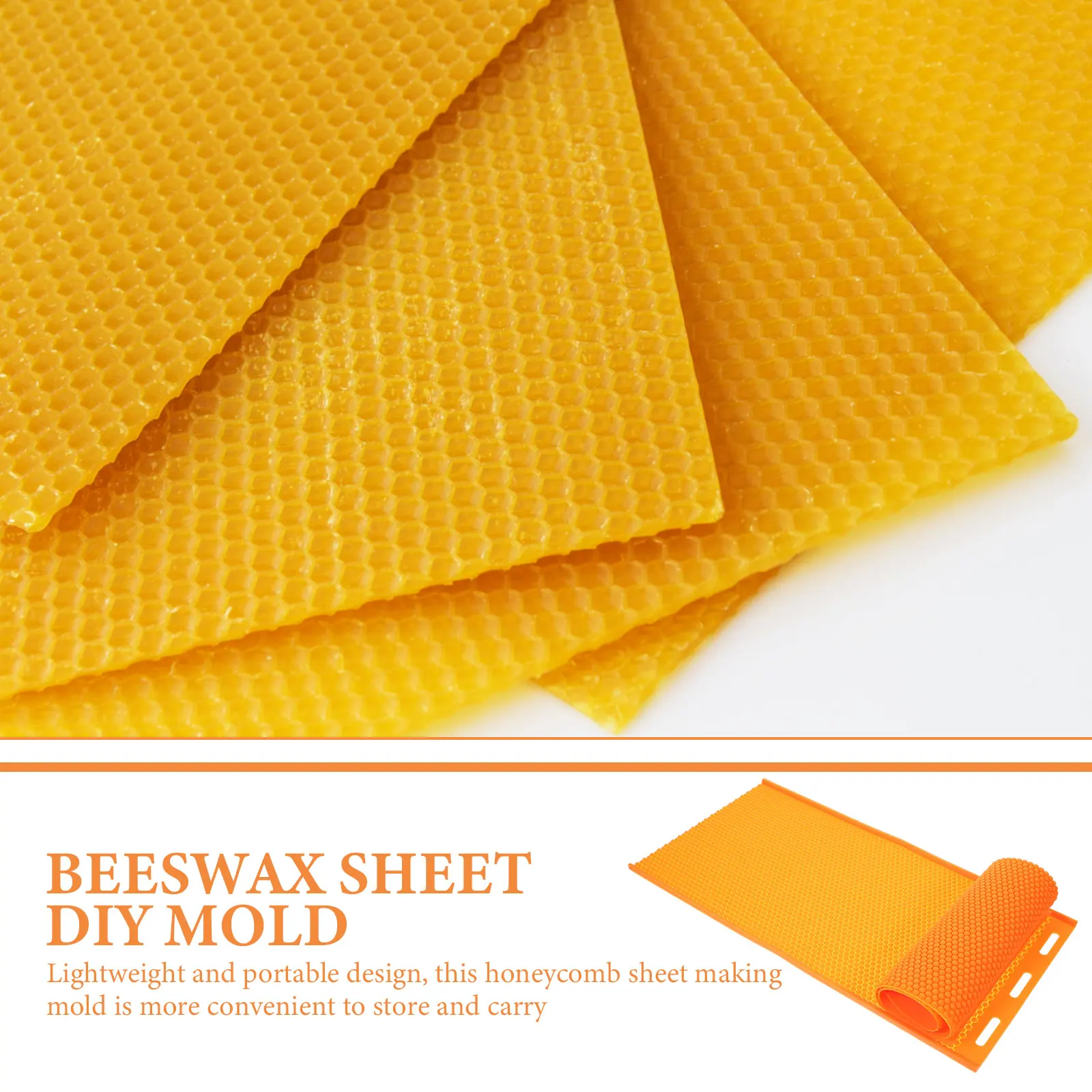 

Honeycomb Basic Film Beekeeping Silicone Mold Beeswax Molds Handmade DIY Orange Smooth Surface Lightweight Portable Durable