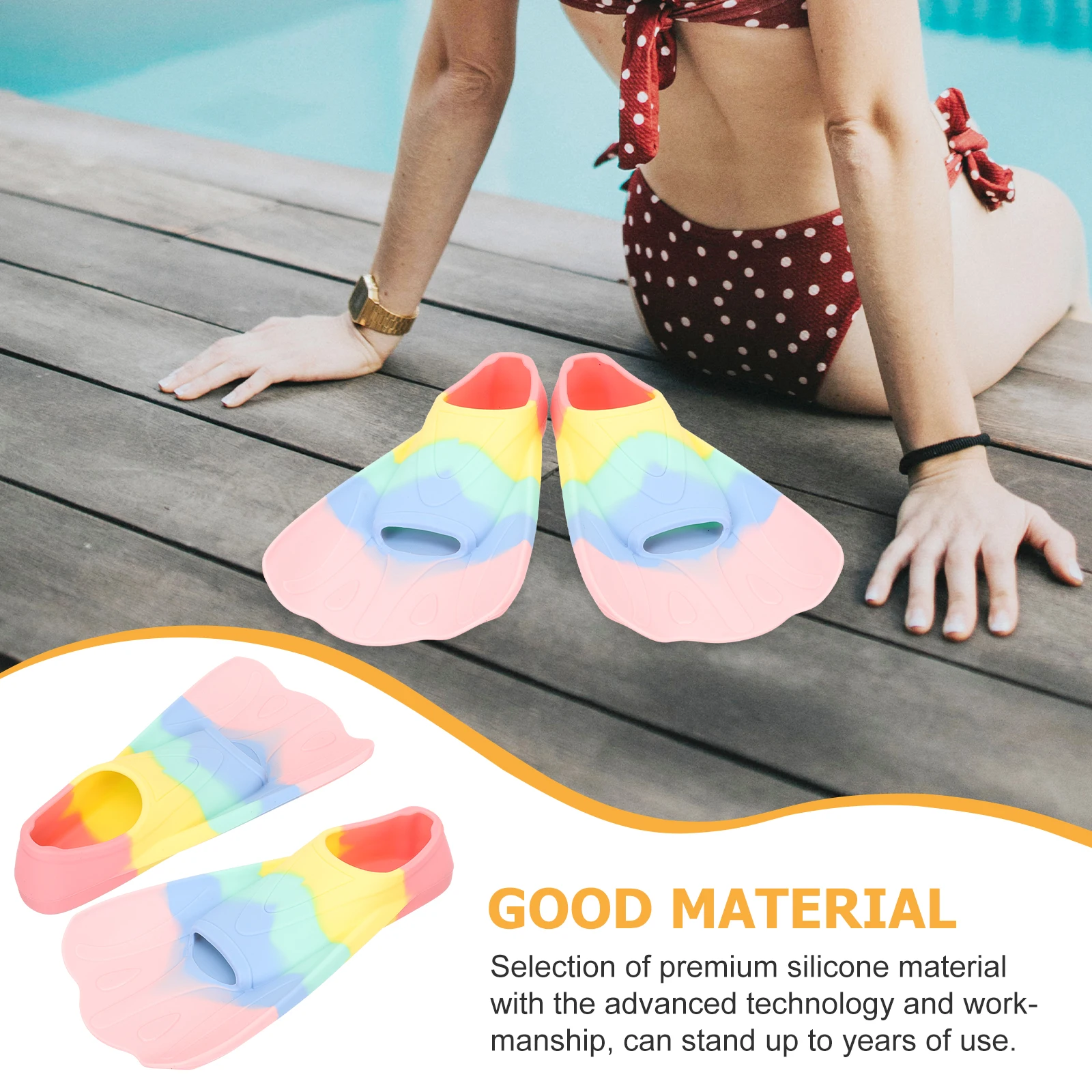 

Kids Lightweight Portable Compact Flexible Barefoot Flippers Snorkeling Diving Gear Pool Sea Training