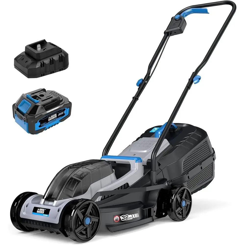 

13 Portable Cordless Electric Lawn Mower - 5 Height Settings, Lightweight, 4.0AH Battery & Charger Included