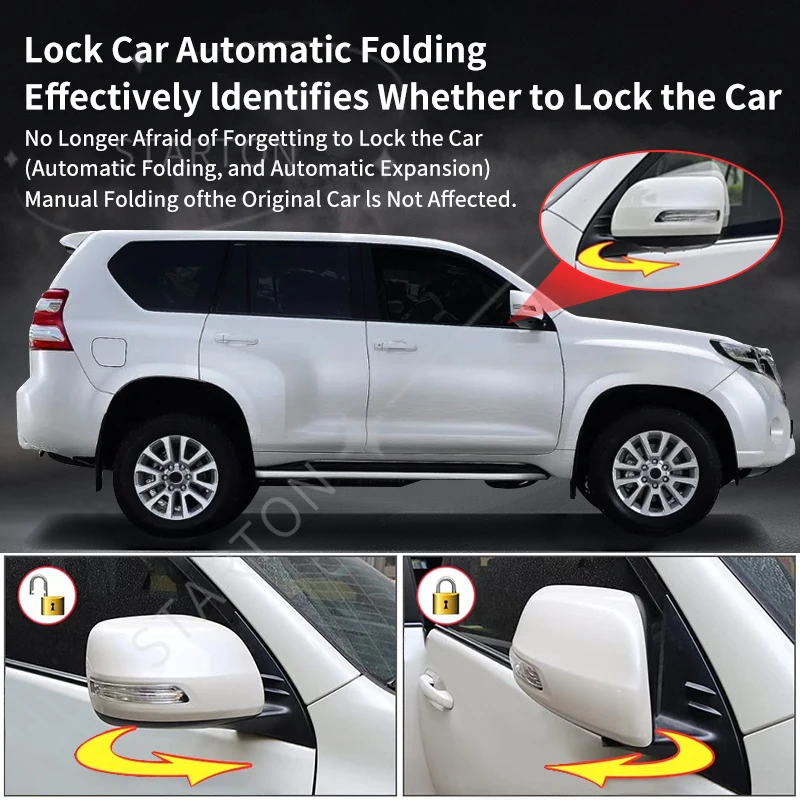 Automatic Closed Window + Lock Door + Rearview Mirror Folding OBD Module for Toyota Land Cruiser 150 LC150 Accessories